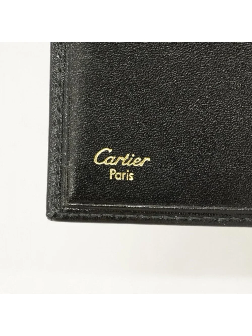 Cartier Wallet Must Leather Black Gold